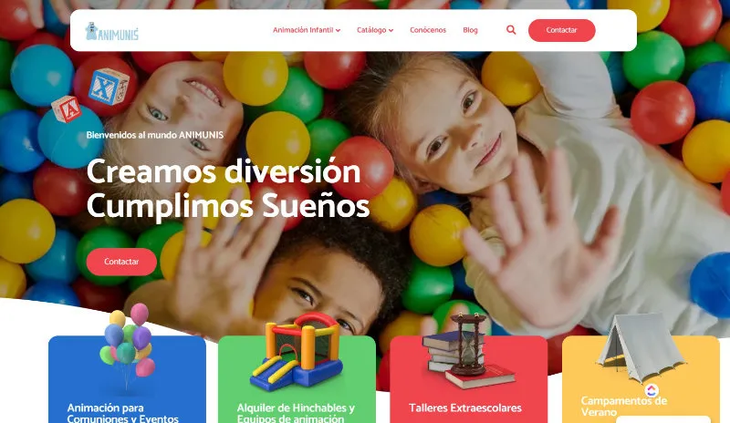 Web Corporativa Empresa de animación infantil