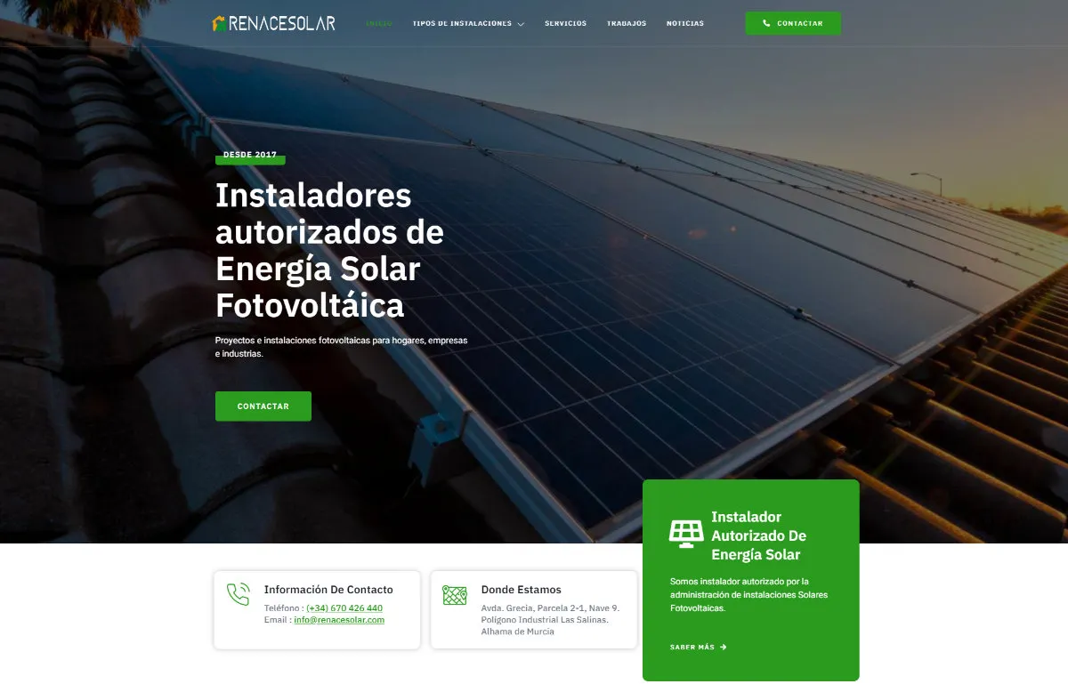 Web Corporativa Energía Renovable